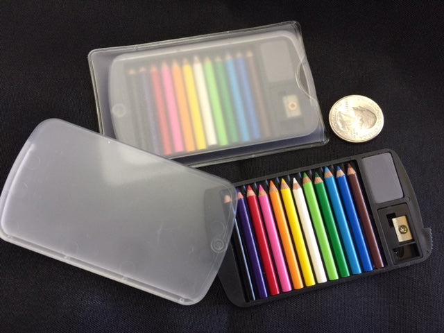 22134 12 mini pencils in plastic case set-Clear-1