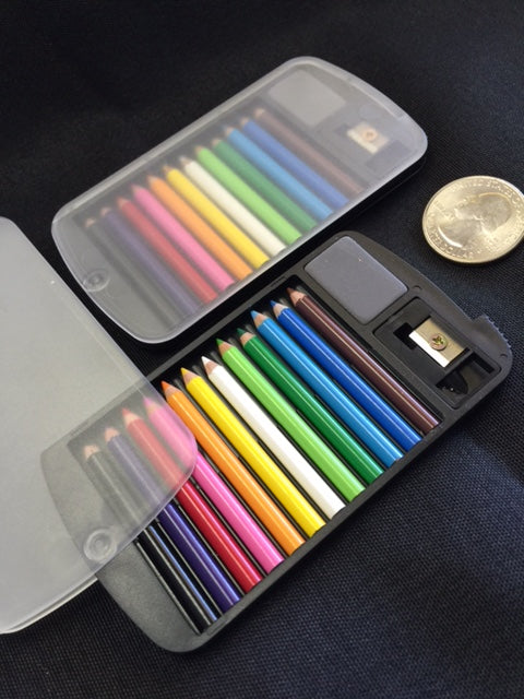 22134 12 mini pencils in plastic case set-Clear-1