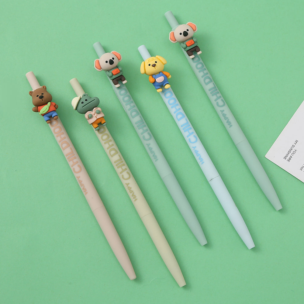 X 22533 HAPPY CHILDHOOD ANIMALS RETRACTABLE GEL PEN-DISCONTINUED