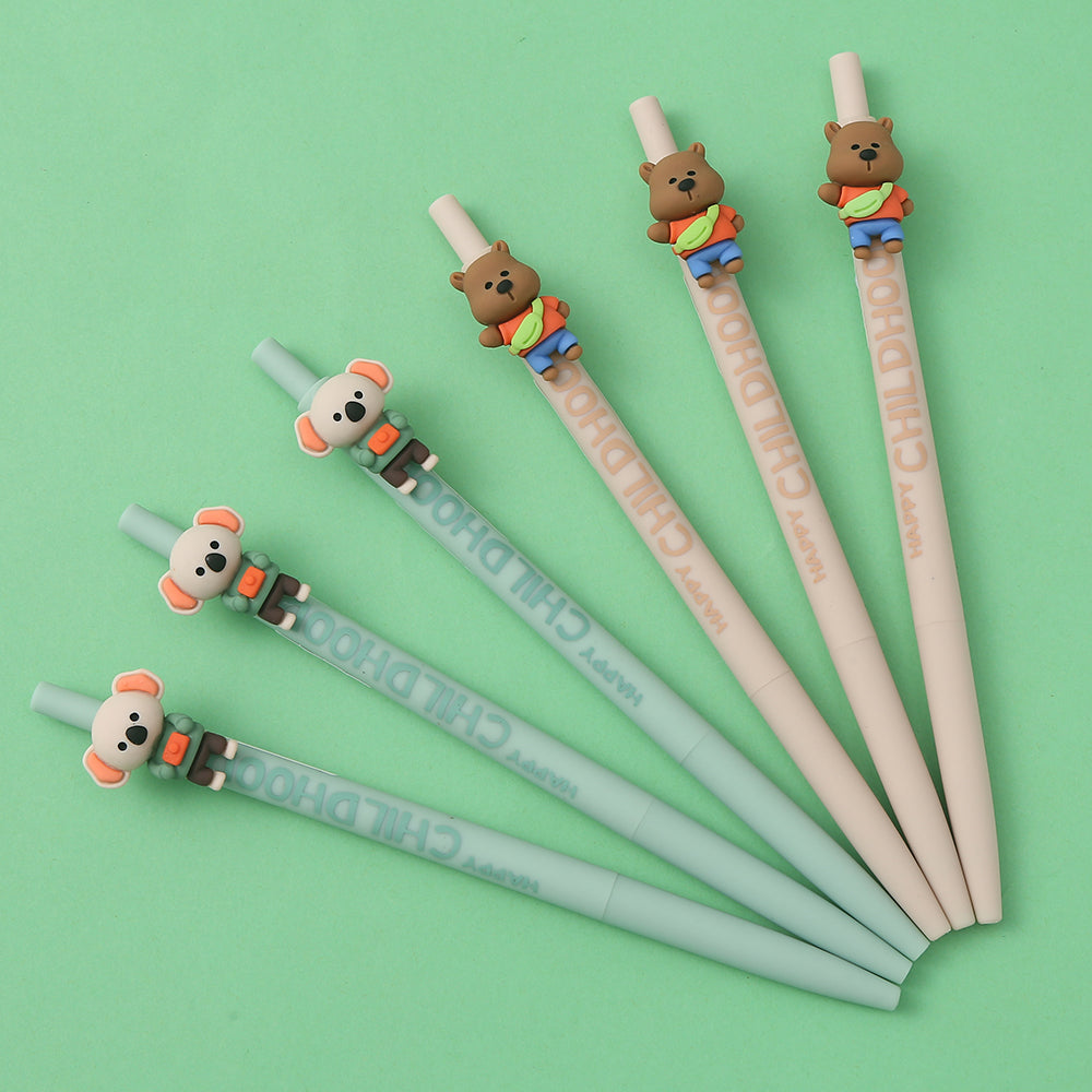 X 22533 HAPPY CHILDHOOD ANIMALS RETRACTABLE GEL PEN-DISCONTINUED