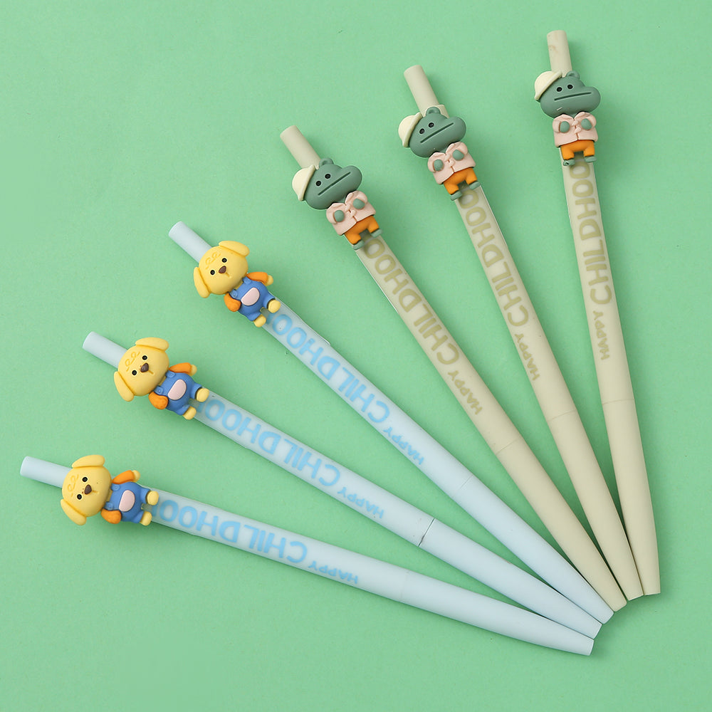 X 22533 HAPPY CHILDHOOD ANIMALS RETRACTABLE GEL PEN-DISCONTINUED