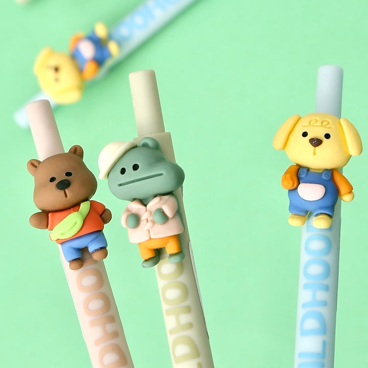 X 22533 HAPPY CHILDHOOD ANIMALS RETRACTABLE GEL PEN-DISCONTINUED