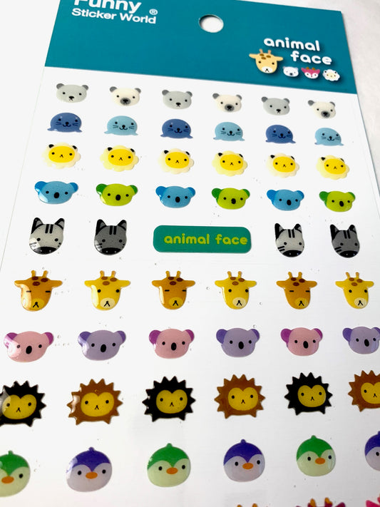 X 24160 LITTLE ANIMAL FACES 2 GEL STICKERS-DISCONTINUED