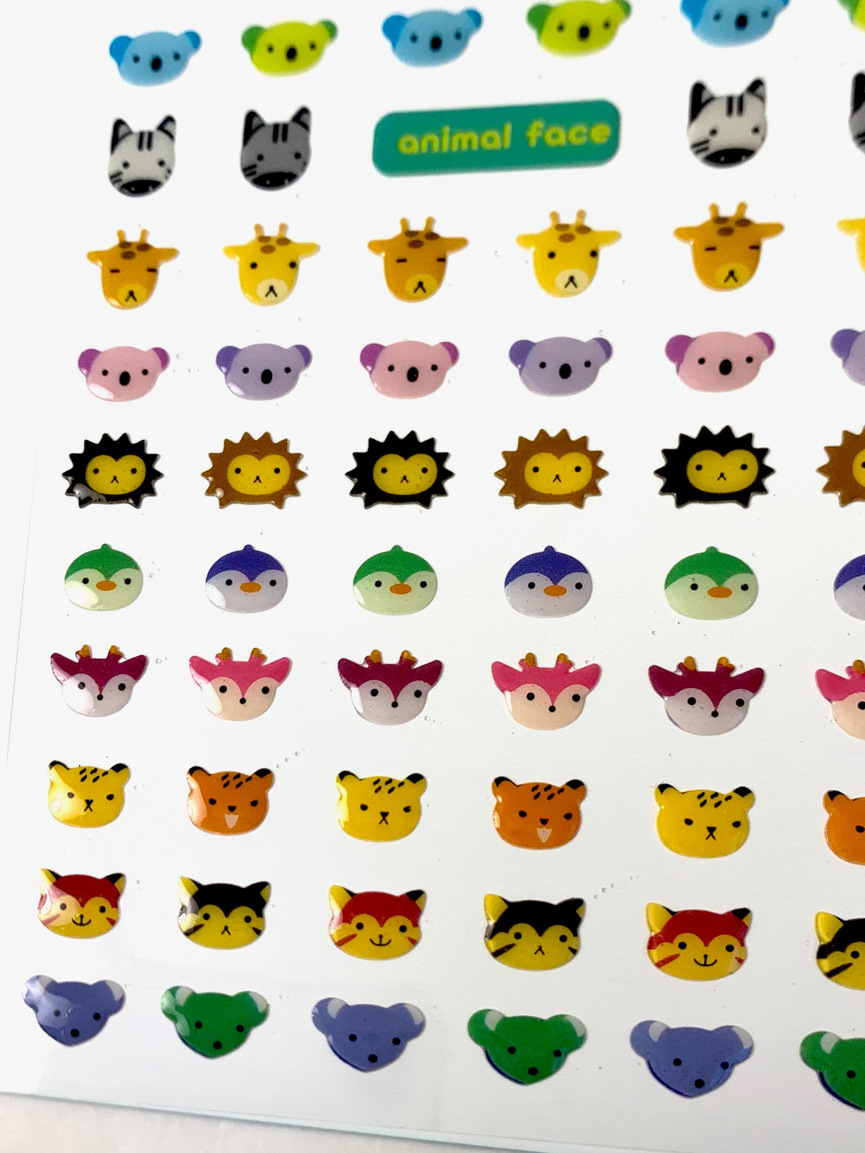 X 24160 LITTLE ANIMAL FACES 2 GEL STICKERS-DISCONTINUED