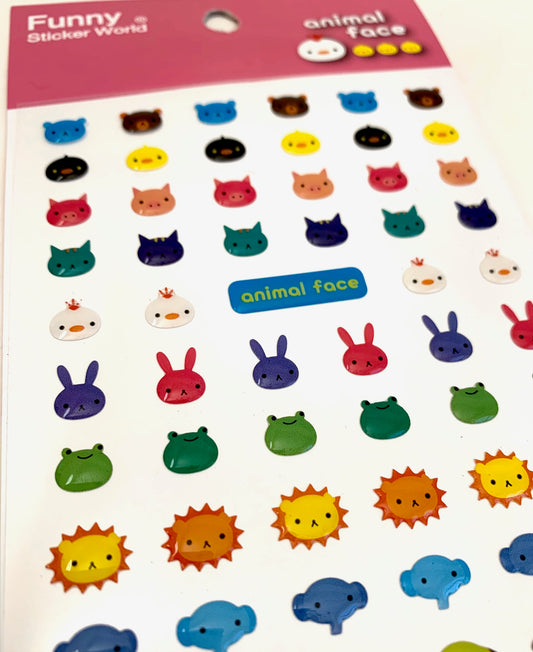 X 24177 LITTLE ANIMAL FACES GEL STICKERS-DISCONTINUED