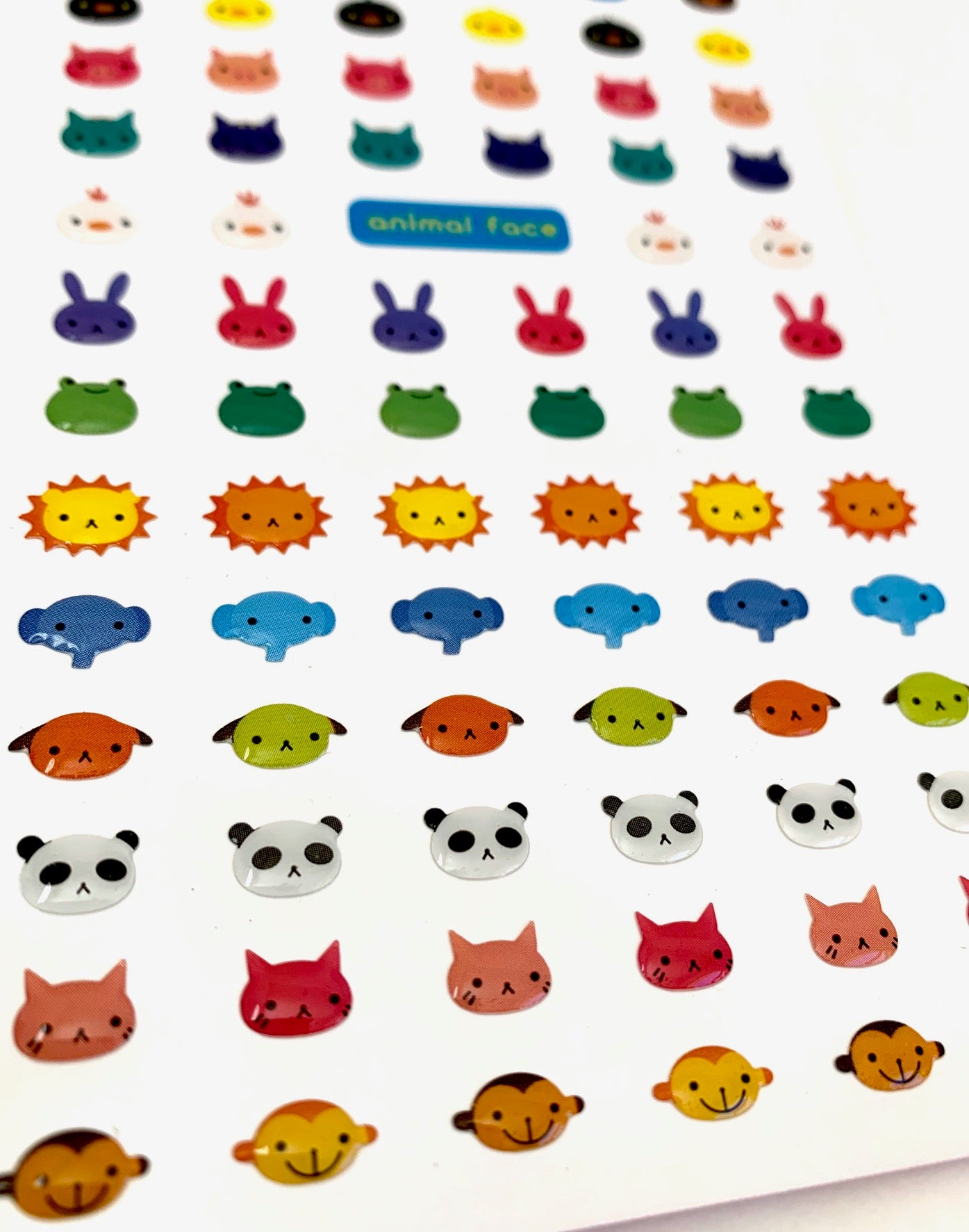 X 24177 LITTLE ANIMAL FACES GEL STICKERS-DISCONTINUED