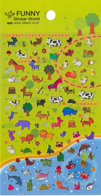 X 28649 ANIMAL GLITTER STICKERS-DISCONTINUED