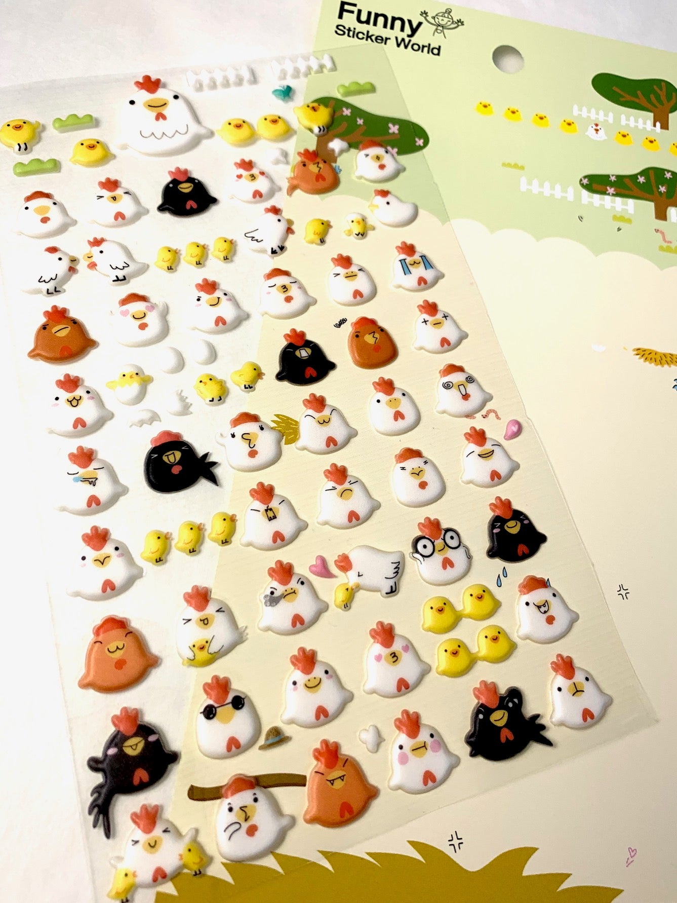 X 31274 CHICKEN SOFT PUFFY STICKERS-DISCONTINUED