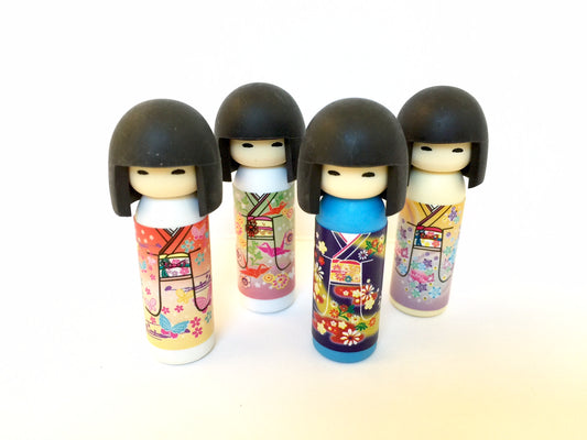 X 38004 Iwako BLACK HAIR Kokeshi Japanese Doll Eraser-DISCONTINUED