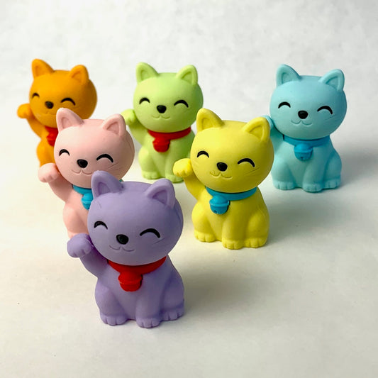 X 38013 Maneki Cat Pastel colors-DISCONTINUED