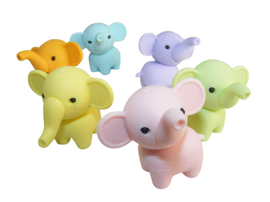 X 38033 ELEPHANT ERASERS NEW PASTEL COLORS-DISCONTINUED