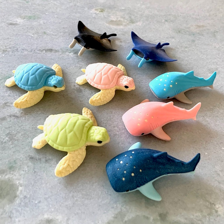 382501 ASSORTED AQUARIUM ANIMAL ERASERS-30