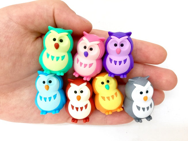 X 38303 IWAKO OWL ERASERS CARD-DISCONTINUED