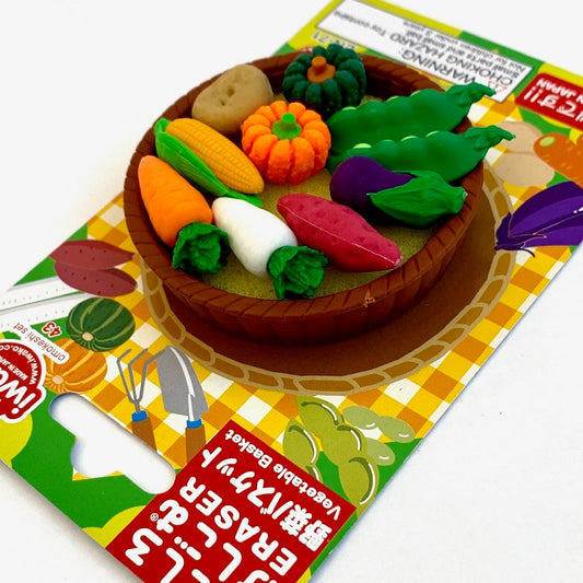 383051 IWAKO VEGETABLE BASKET ERASER CARDS-SINGLE