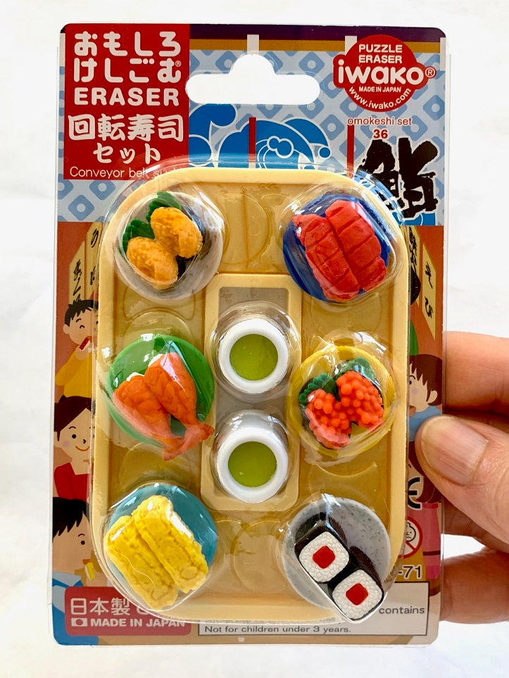 38310 IWAKO SUSHI-GO-ROUND ERASER CARDS-10 CARDS
