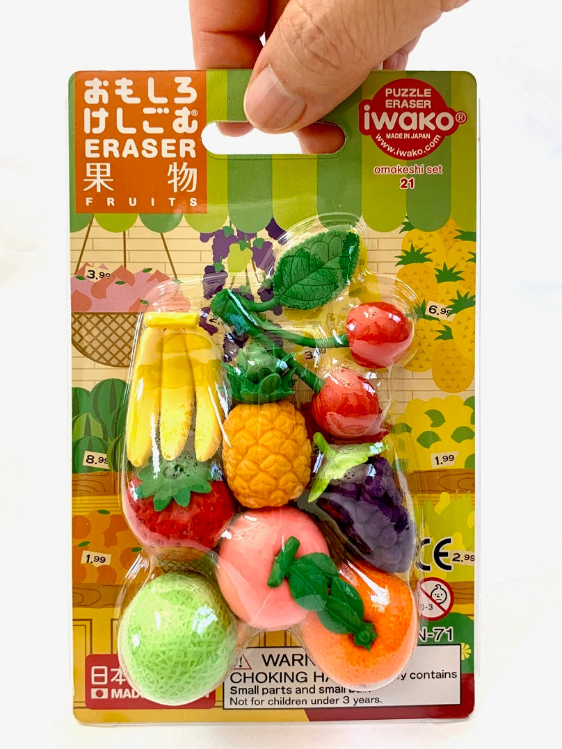 38327 IWAKO FRUITS ERASER CARD-10 CARDS