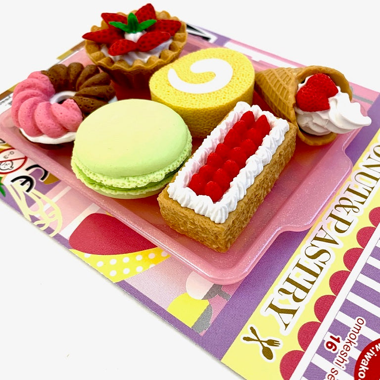38347 IWAKO FRENCH PASTRY ERASER CARD-10 CARDS