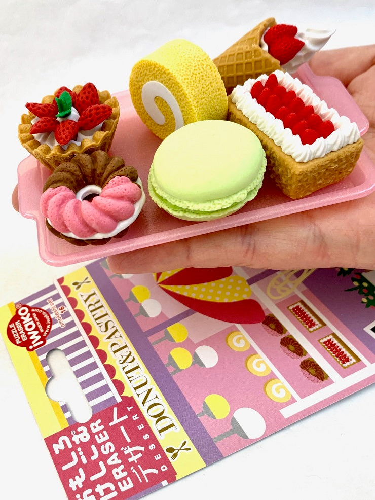 38347 IWAKO FRENCH PASTRY ERASER CARD-10 CARDS