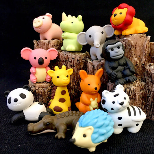 X 38360 IWAKO ANIMAL TRIPLE ERASERS-DISCONTINUED