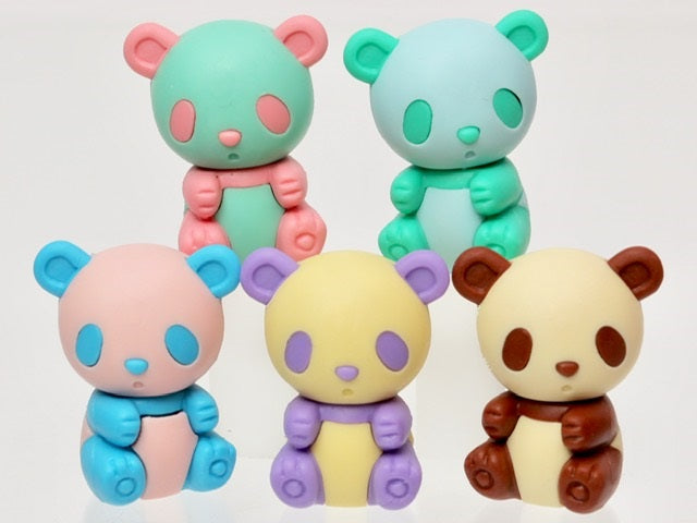 38453 IWAKO Colorz Panda -12 sets of 5 Erasers