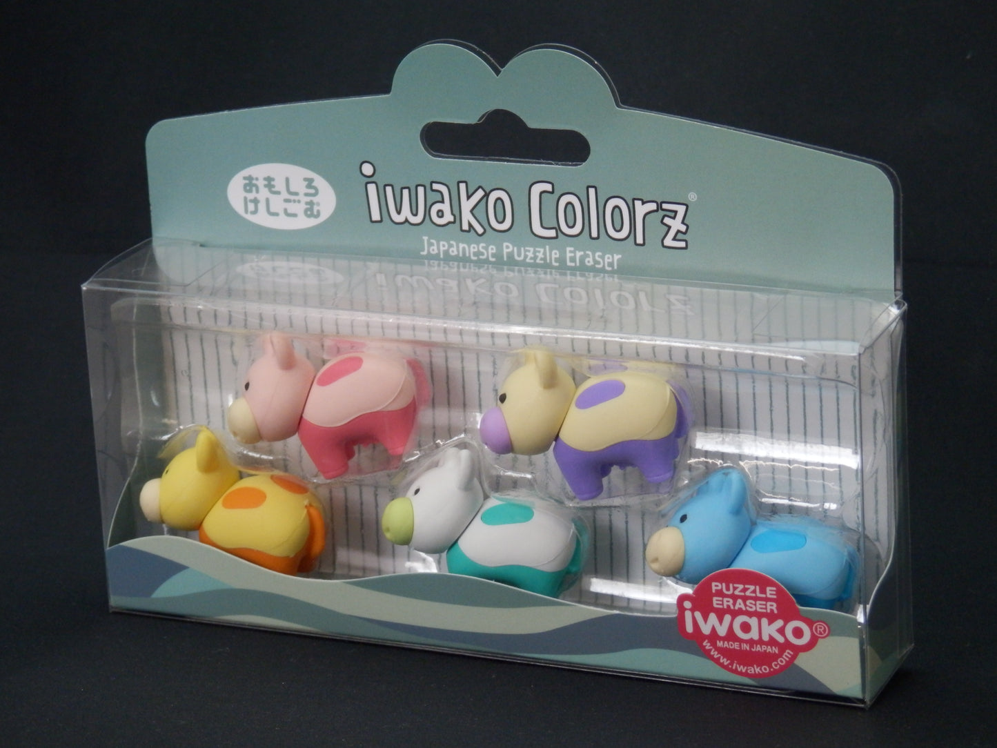 38454 IWAKO Colorz Cows -12 sets of 5 Erasers