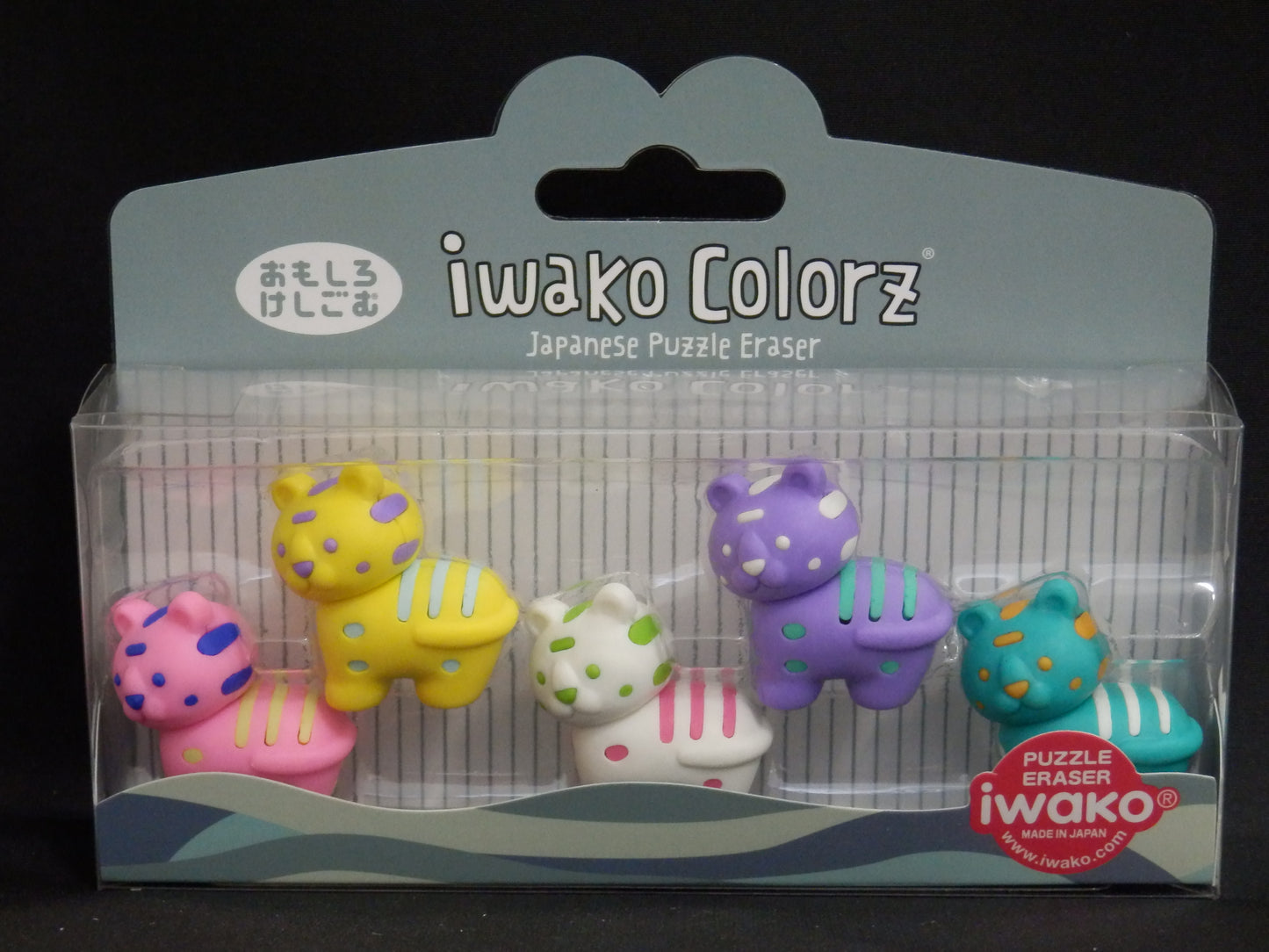 38457 Iwako Colorz Tiger -12 sets of 5 Erasers