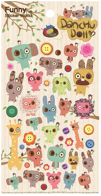 X 40559 DANCHU DOLL PUFFY STICKERS-DISCONTINUED