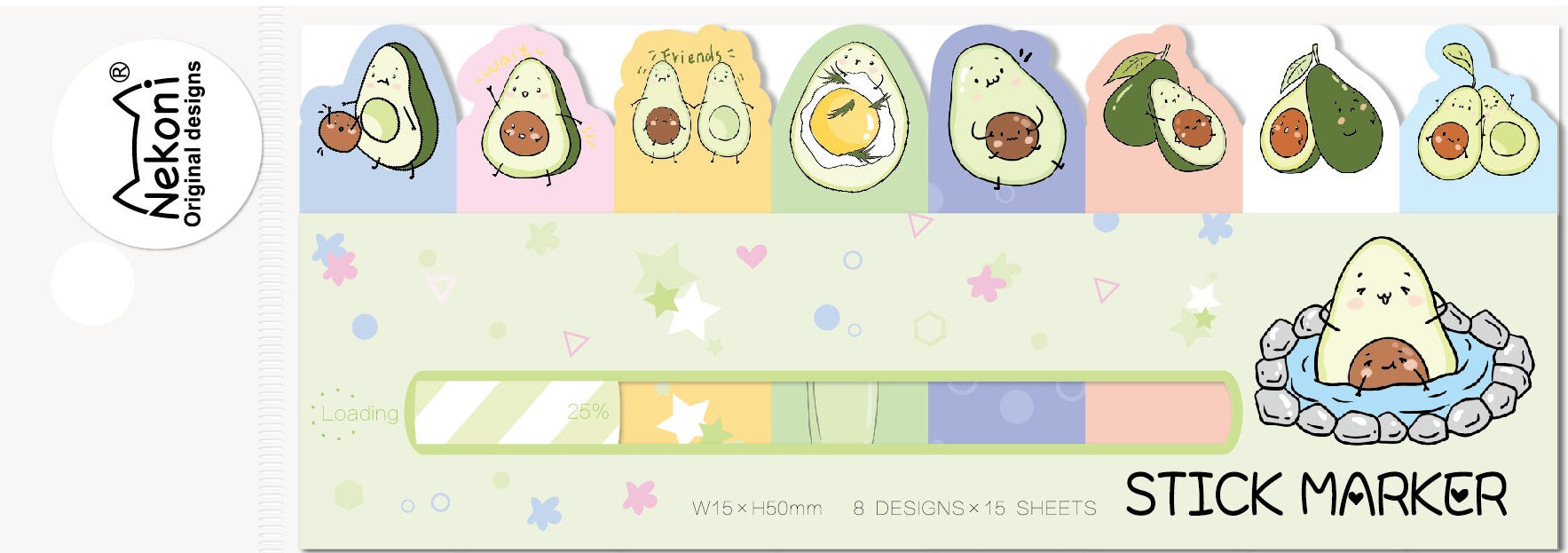 505722 AVOCADO BUDDY STICKY NOTES-10 – BCmini
