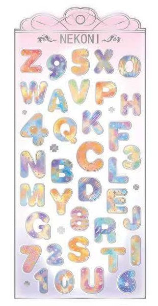 51127 LETTERS AND NUMBERS SHINY RAINBOW STICKERS-10 – BCmini