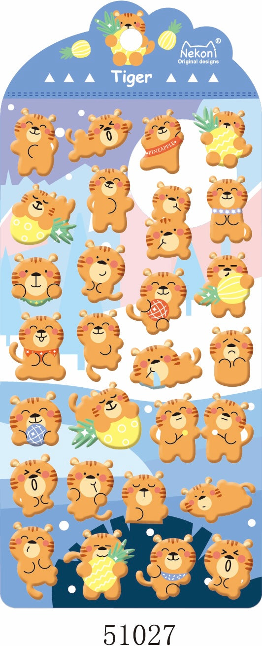 51027 TIGER PUFFY STICKERS-10