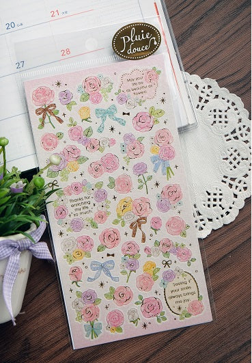 X 77815 Pink Flower Stickers-DISCONTINUED