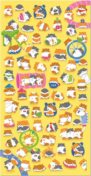 X 78884 HAMSTER FLAT STICKERS-DISCONTINUED