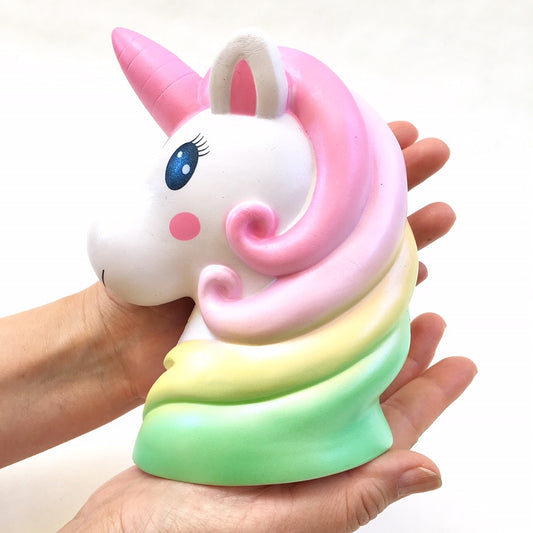 X 83297 JUMBO UNICORN HEAD SQUISHY-DISCONTINUED