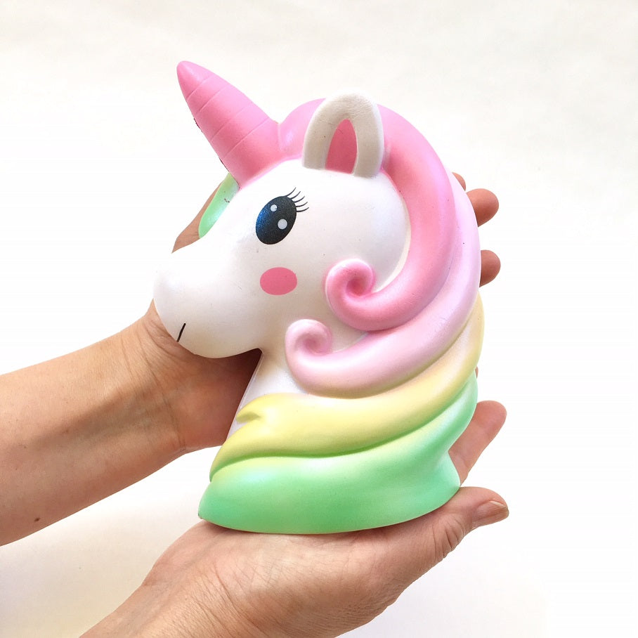 X 83297 JUMBO UNICORN HEAD SQUISHY-DISCONTINUED