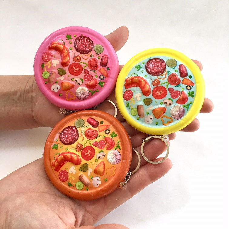 X 83319 PIZZA KEYRING SQUISHY-DISCONTINUED