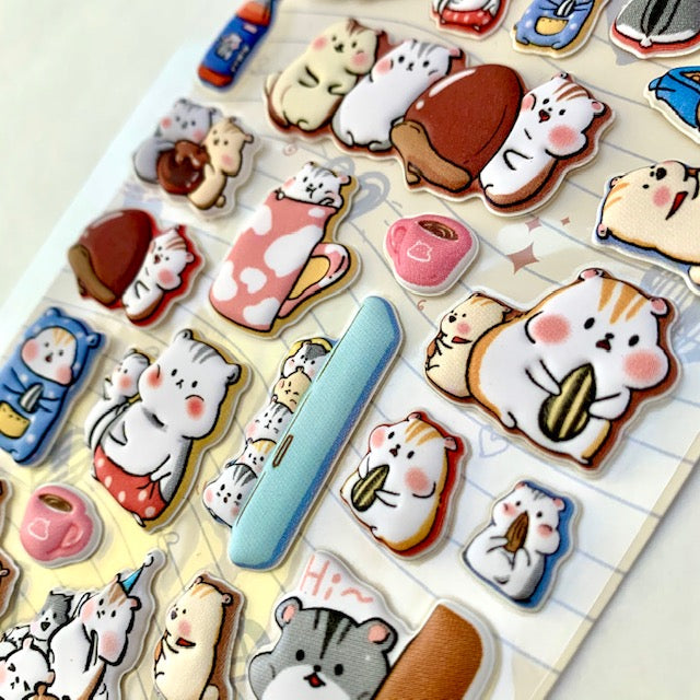 X 85538 HAMSTER PUFFY STICKERS-DISCONTINUED