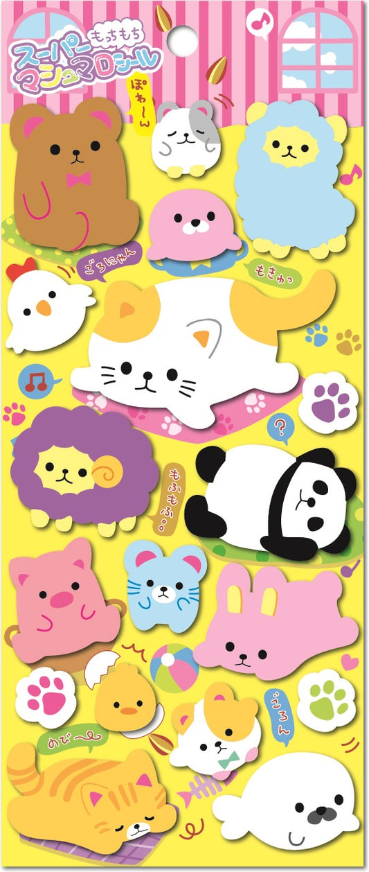 X 85688 ANIMALS PUFFY STICKER-DISCONTINUED