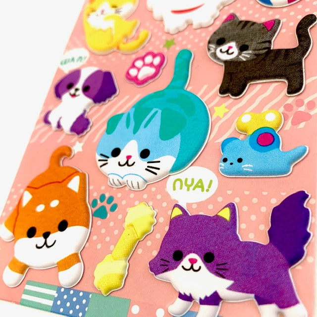 X 85689 DOG AND CAT PUFFY STICKER-DISCONTINUED