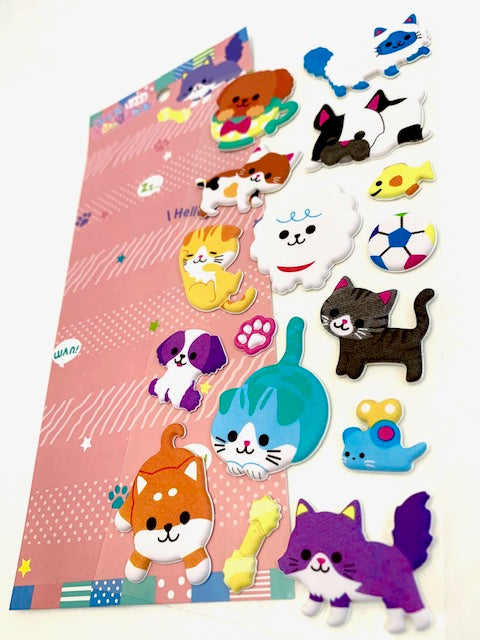 X 85689 DOG AND CAT PUFFY STICKER-DISCONTINUED