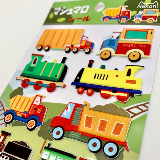 X 85937 TRAINS PUFFY STICKERS-DISCONTINUED