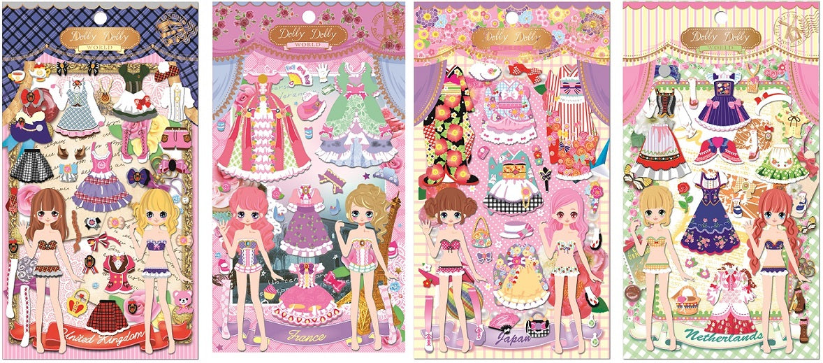 X 91187 DOLLY DOLLY PUFFY DRESS UP STICKERS-DISCONTINUED