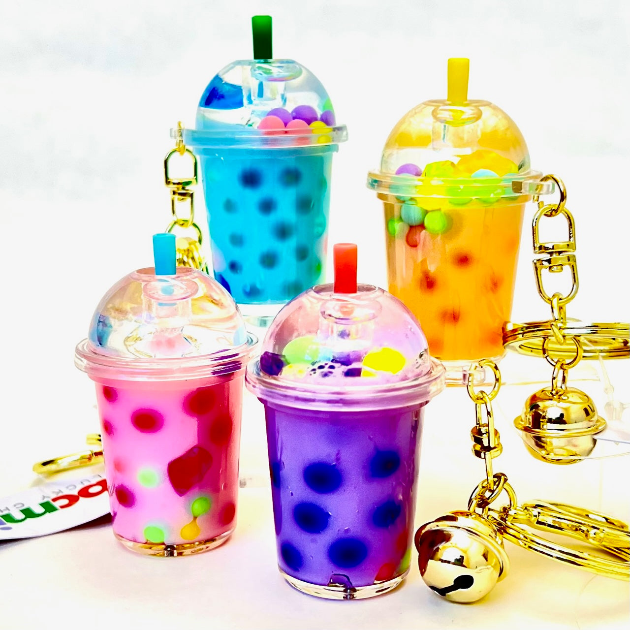 12095 PASTEL ROUND TOP BOBA FLOATY KEY CHARM-12