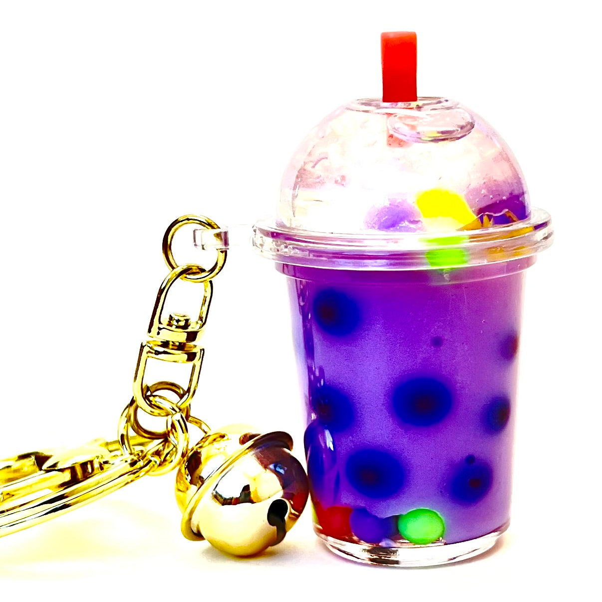 12095 PASTEL ROUND TOP BOBA FLOATY KEY CHARM-12