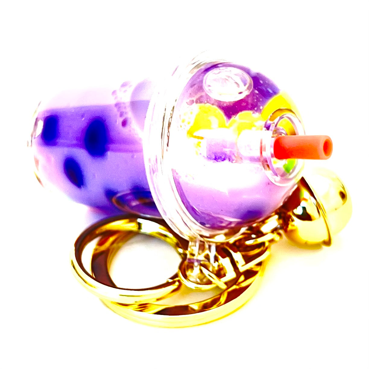 12095 PASTEL ROUND TOP BOBA FLOATY KEY CHARM-12