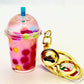 12095 PASTEL ROUND TOP BOBA FLOATY KEY CHARM-12