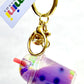 12095 PASTEL ROUND TOP BOBA FLOATY KEY CHARM-12