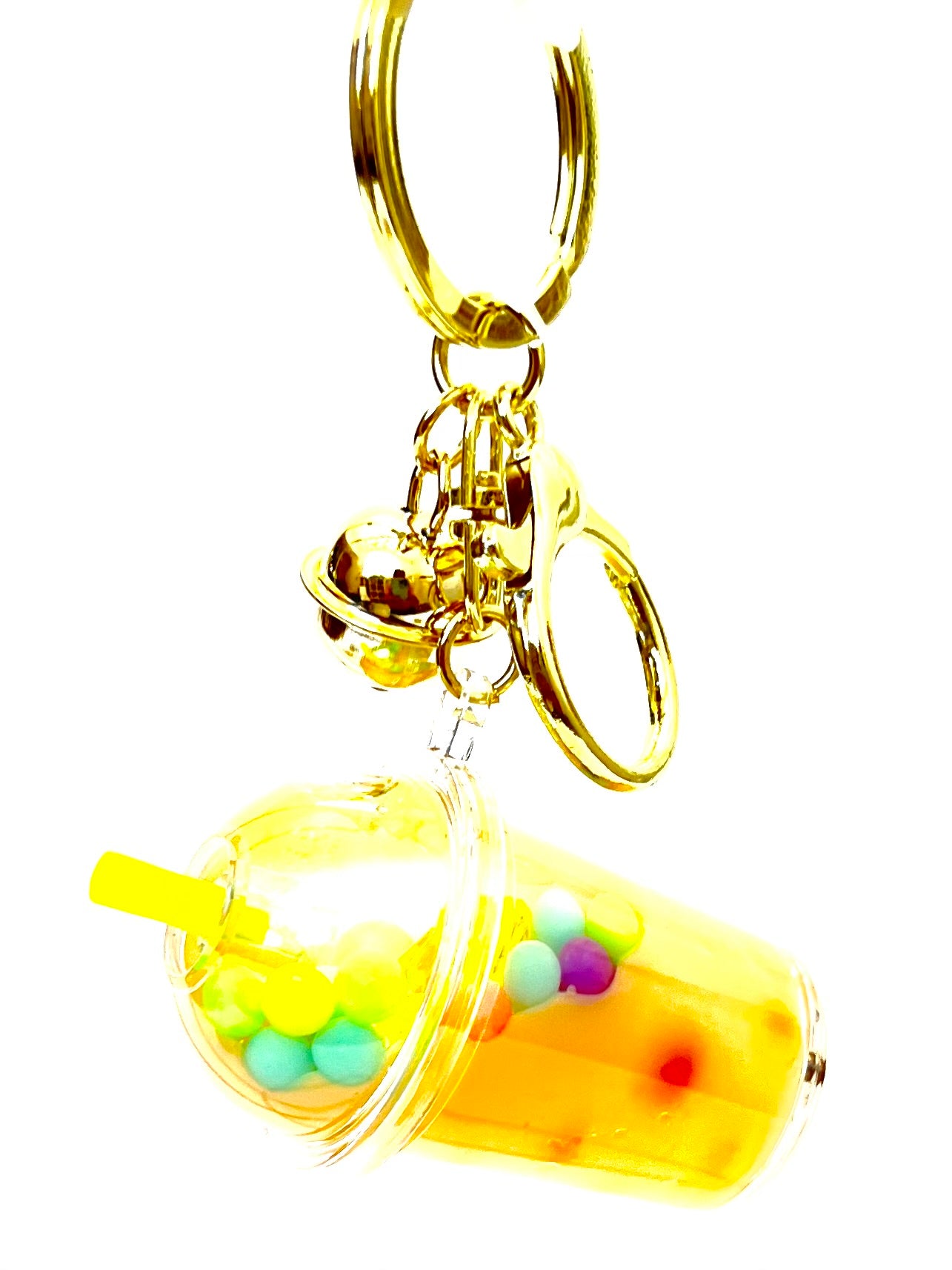 12095 PASTEL ROUND TOP BOBA FLOATY KEY CHARM-12