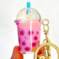 12095 PASTEL ROUND TOP BOBA FLOATY KEY CHARM-12