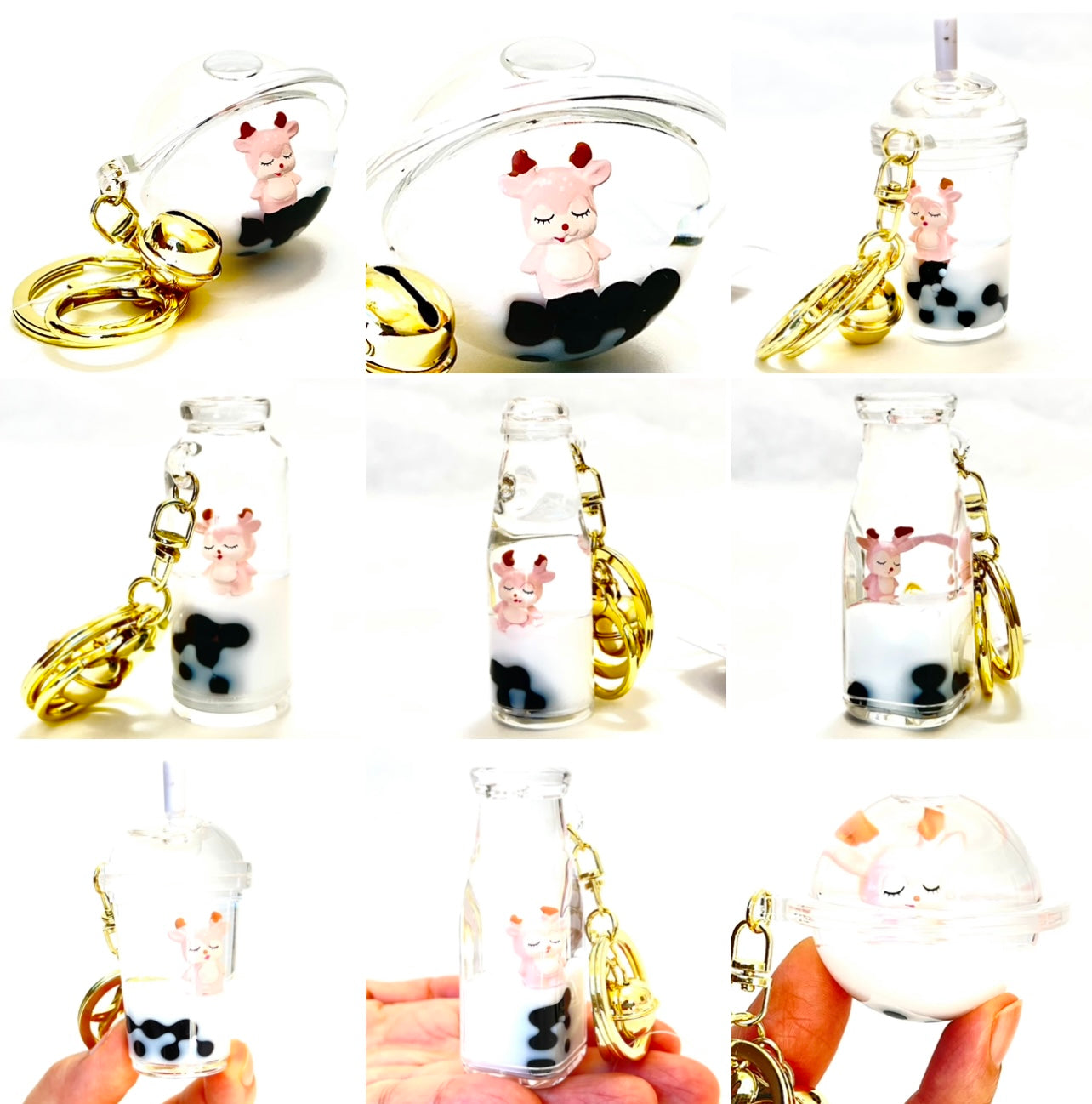 12091 SNOW DEER FLOATY ASSORTMENT KEY CHARM-12