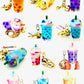 12095 PASTEL ROUND TOP BOBA FLOATY KEY CHARM-12